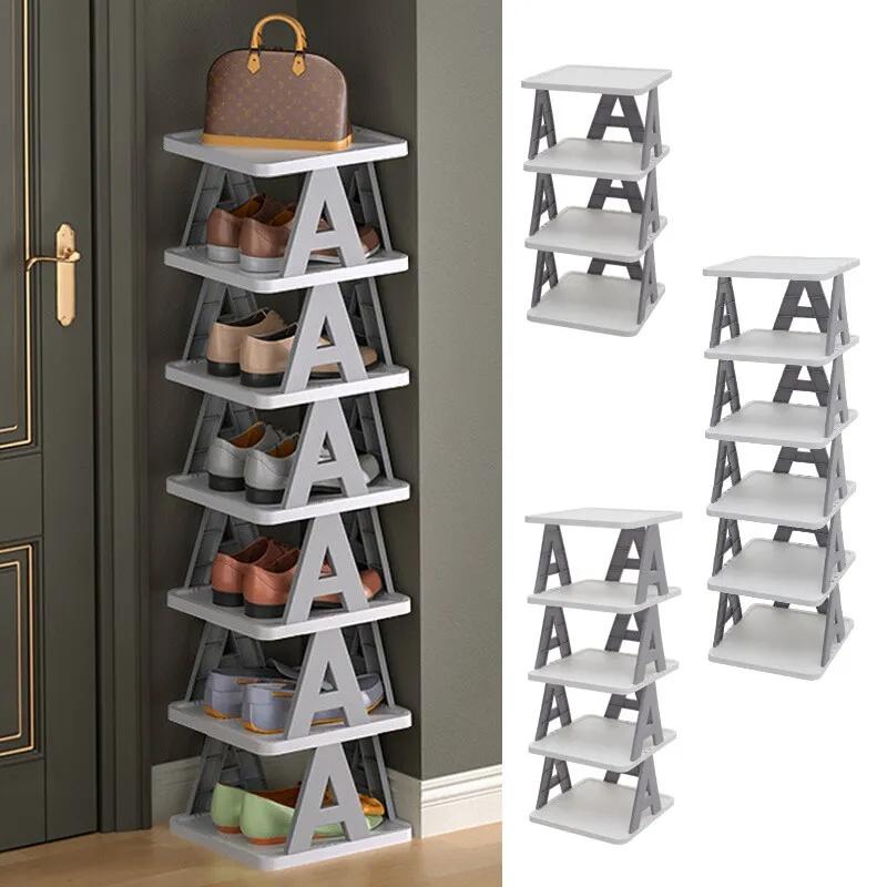 Étagère à chaussures empilable à plusieurs niveaux – Étagère de rangement légère et compacte