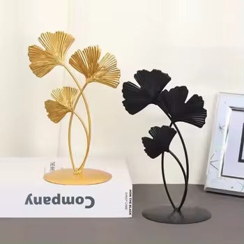Nordic Gold Ginkgo Leaf Crafts Leaves Sculpture Luxury Living Room Decor Home Decoration Accessories Office Desktop Ornaments
