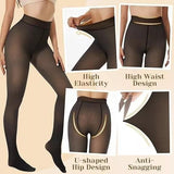 Thermo-Leggings mit Fleecefutter für den Winter – dicke, hoch taillierte, warme, bauchkontrollierende Freizeit-Leggings für Damen