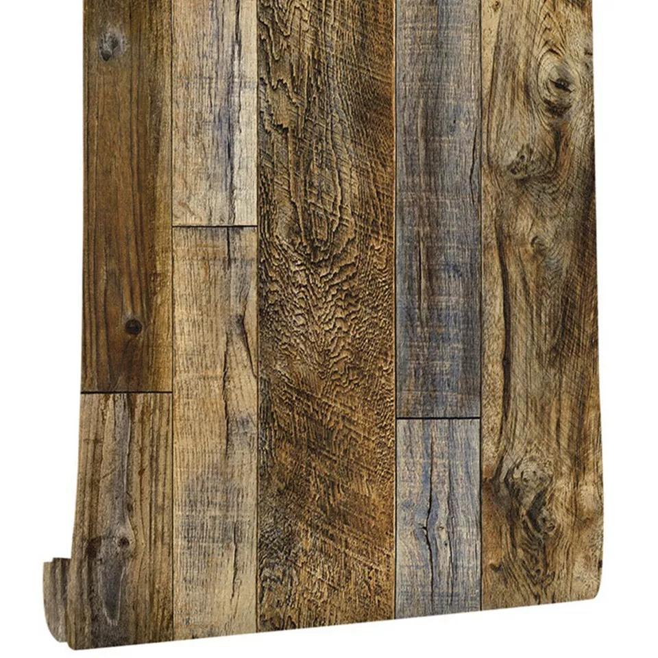 6m realistische Holz-Effekt Tapete Holz PanelPlanks selbstklebende Vinyl Wrap