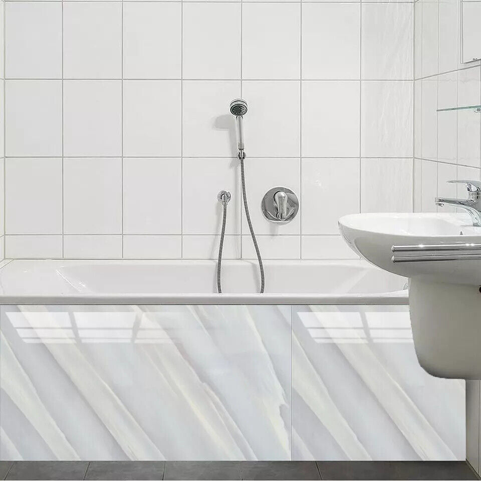 10PCS Self-Adhesive White Marble PVC Cladding Wall Panels for Kitchen Bathroom