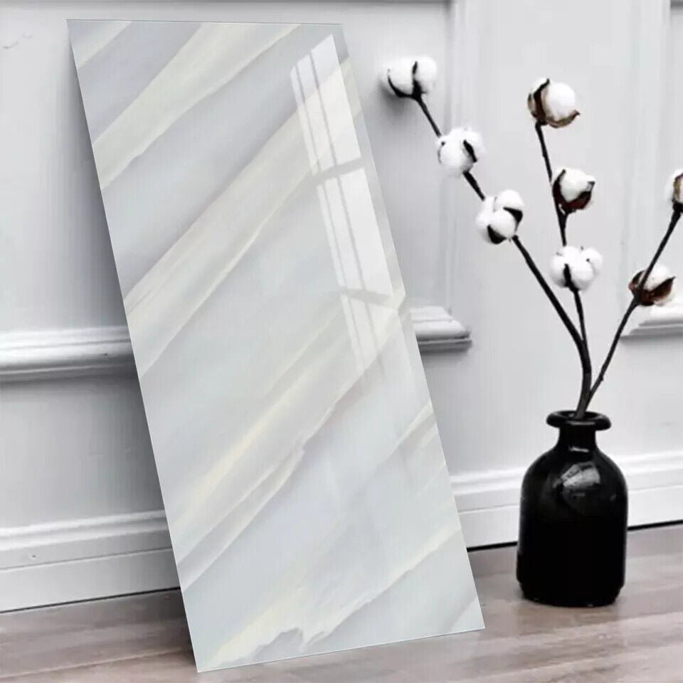 10PCS Self-Adhesive White Marble PVC Cladding Wall Panels for Kitchen Bathroom
