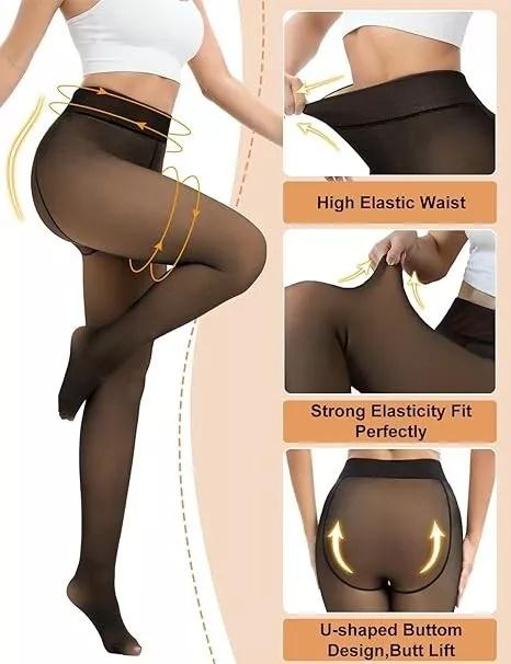Thermo-Leggings mit Fleecefutter für den Winter – dicke, hoch taillierte, warme, bauchkontrollierende Freizeit-Leggings für Damen