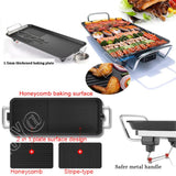 Plaque de cuisson électrique Teppanyaki – Grand barbecue de table sans fumée pour la cuisine, les fêtes et le camping