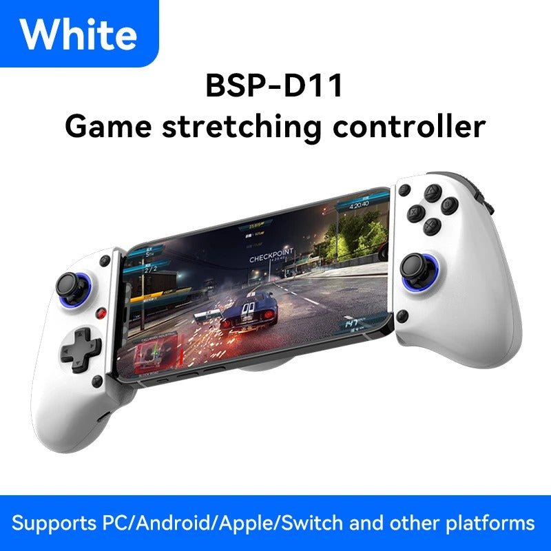 Manette de jeu télescopique RGB BSP D11 – Turbo, gyroscope à 6 axes et vibration pour Android, iOS, PS4 et Switch