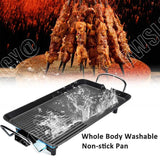Plaque de cuisson électrique Teppanyaki – Grand barbecue de table sans fumée pour la cuisine, les fêtes et le camping