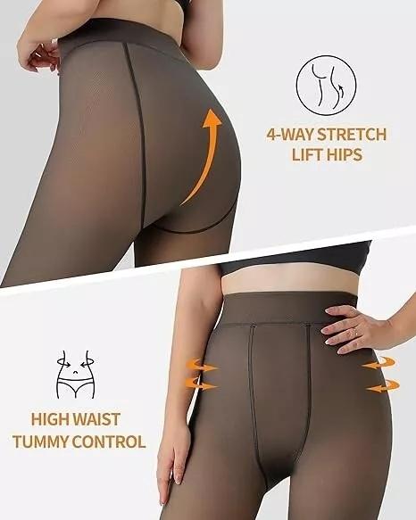 Thermo-Leggings mit Fleecefutter für den Winter – dicke, hoch taillierte, warme, bauchkontrollierende Freizeit-Leggings für Damen