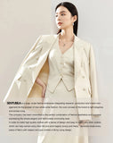 SENTUBILA 100% Wool Coat For Women Winter Jackets 2025 Stand Turtleneck Double Sided Short Outerwears Female Clothes