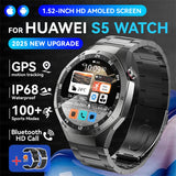 2025 GUHUAVMI GT5 Pro Smart Watch for Men – 1.52” HD AMOLED Display, GPS Motion Tracking, Heart Rate Monitor, Bluetooth Call, IP68 Waterproof Fitness Smartwatch