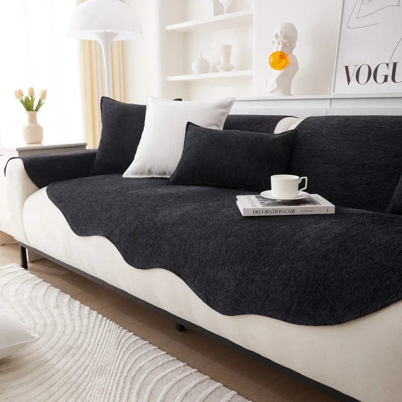 Chenille Non-slip Sofa Cushion Solid Color Sofa Cover Four Seasons Universal for Living Room Sofas 1PC All-Inclusive Towel 소파 쿠션