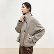 SENTUBILA 100% Wool Coat For Women Winter Jackets 2025 Stand Turtleneck Double Sided Short Outerwears Female Clothes