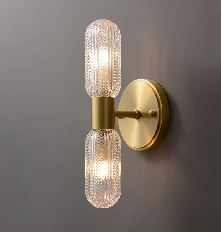 LED Bedroom Wall Lamp Wall Sconces Copper Line Pipe Acrylic Lampshade Indoor Lighting for Living Room Corridor Light Fixture