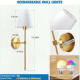 Wireless Rechargeable Wall Lamp – Battery Powered, Dimmable LED Light with Remote Control & 10 RGB Colors, Detachable Magnetic Bulb