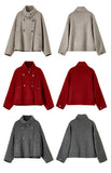 SENTUBILA 100% Wool Coat For Women Winter Jackets 2025 Stand Turtleneck Double Sided Short Outerwears Female Clothes