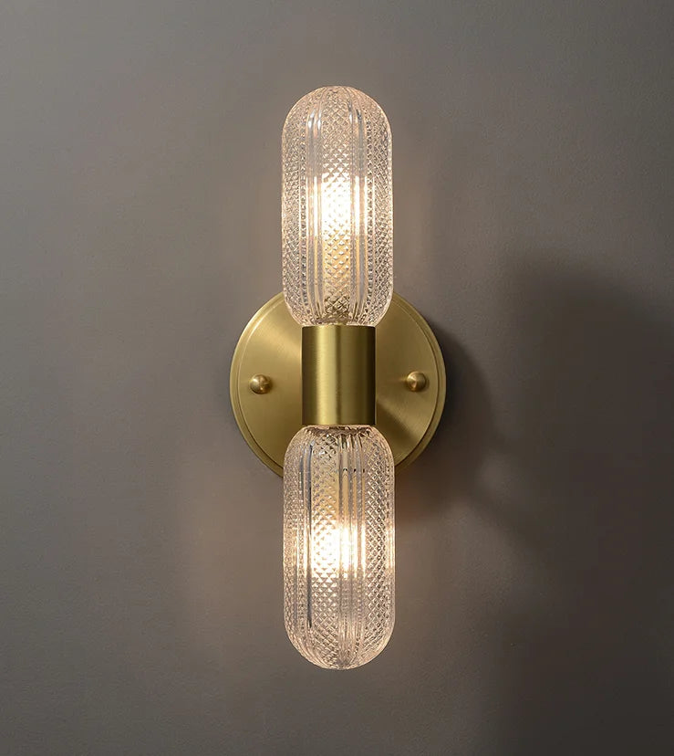 LED Bedroom Wall Lamp Wall Sconces Copper Line Pipe Acrylic Lampshade Indoor Lighting for Living Room Corridor Light Fixture