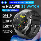 2025 GUHUAVMI GT5 Pro Smart Watch for Men – 1.52” HD AMOLED Display, GPS Motion Tracking, Heart Rate Monitor, Bluetooth Call, IP68 Waterproof Fitness Smartwatch