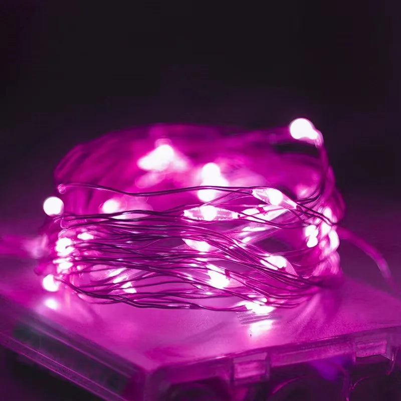 1pc Photo Clip Light String 2/5/10m 20/50/100led 10/30/50Clip Fairy Lights Fairy Lights Bedroom Wall Copper Wire Light String