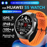 2025 GUHUAVMI GT5 Pro Smart Watch for Men – 1.52” HD AMOLED Display, GPS Motion Tracking, Heart Rate Monitor, Bluetooth Call, IP68 Waterproof Fitness Smartwatch