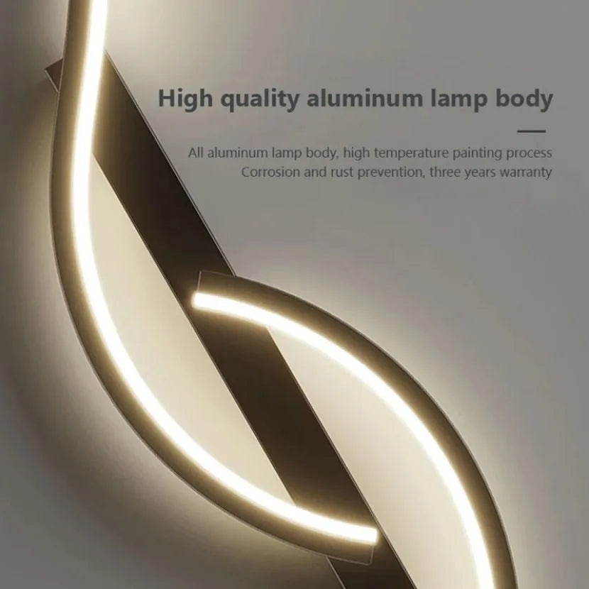 Modern Long Strip LED Wall Lamp – Remote Control Dimmable Wall Light for Living Room, Bedroom, Bedside & Home Interior Decoration