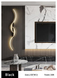 Modern Long Strip LED Wall Lamp – Remote Control Dimmable Wall Light for Living Room, Bedroom, Bedside & Home Interior Decoration