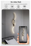 Modern Long Strip LED Wall Lamp – Remote Control Dimmable Wall Light for Living Room, Bedroom, Bedside & Home Interior Decoration