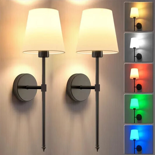 Wireless Rechargeable Wall Lamp – Battery Powered, Dimmable LED Light with Remote Control & 10 RGB Colors, Detachable Magnetic Bulb