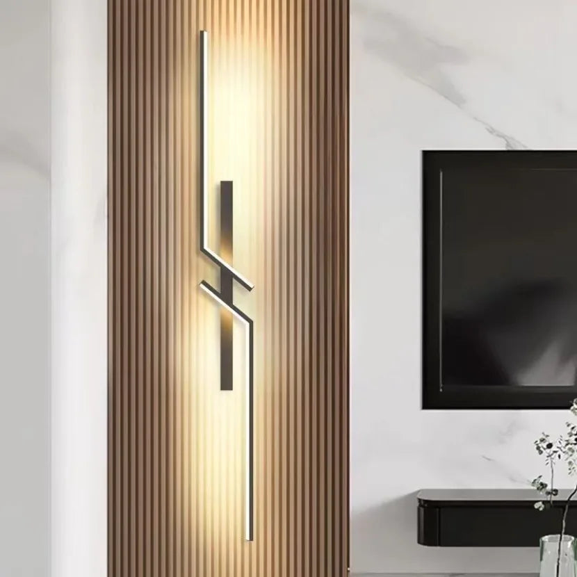 Modern Long Strip LED Wall Lamp – Remote Control Dimmable Wall Light for Living Room, Bedroom, Bedside & Home Interior Decoration