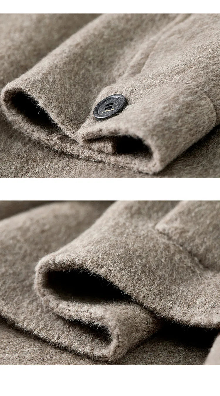 SENTUBILA 100% Wool Coat For Women Winter Jackets 2025 Stand Turtleneck Double Sided Short Outerwears Female Clothes