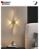 Modern Long Strip LED Wall Lamp – Remote Control Dimmable Wall Light for Living Room, Bedroom, Bedside & Home Interior Decoration