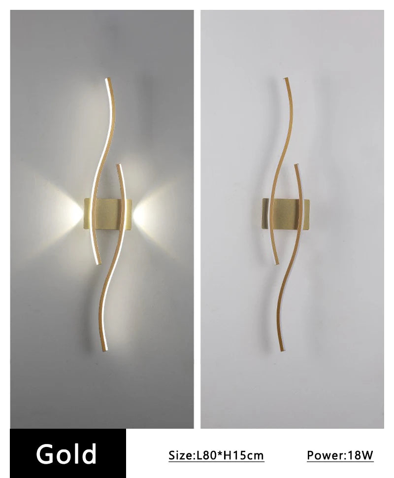 Modern Long Strip LED Wall Lamp – Remote Control Dimmable Wall Light for Living Room, Bedroom, Bedside & Home Interior Decoration