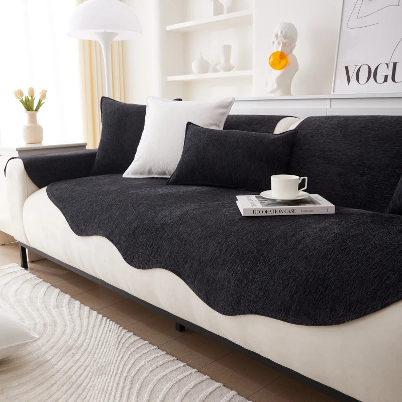 Chenille Non-slip Sofa Cushion Solid Color Sofa Cover Four Seasons Universal for Living Room Sofas 1PC All-Inclusive Towel 소파 쿠션