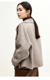 SENTUBILA 100% Wool Coat For Women Winter Jackets 2025 Stand Turtleneck Double Sided Short Outerwears Female Clothes