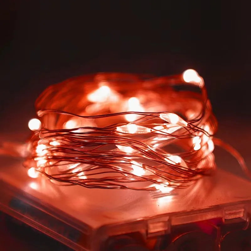 1pc Photo Clip Light String 2/5/10m 20/50/100led 10/30/50Clip Fairy Lights Fairy Lights Bedroom Wall Copper Wire Light String
