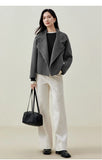 SENTUBILA 100% Wool Coat For Women Winter Jackets 2025 Stand Turtleneck Double Sided Short Outerwears Female Clothes