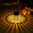 Solar Lights Peony Flower Pattern IP65 Metal Outdoor Step Wall Fence Lights Garden Backyard Decoration Outdoor Decor Front Door