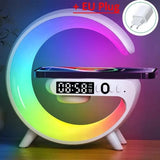 Multifunction Wireless Charger Stand – RGB Light, Alarm Clock, Speaker, Fast Charging Dock for iPhone, Samsung, Xiaomi
