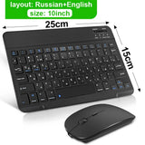 Bluetooth Wireless Keyboard & Mouse – Compatible with iOS, Android, Windows, iPad Air/Mini/Pro, Multi-Language Support (Spanish, Korean, Portuguese, Russian)