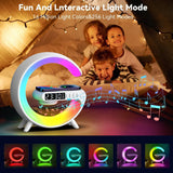 Multifunction Wireless Charger Stand – RGB Light, Alarm Clock, Speaker, Fast Charging Dock for iPhone, Samsung, Xiaomi