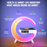 Multifunction Wireless Charger Stand – RGB Light, Alarm Clock, Speaker, Fast Charging Dock for iPhone, Samsung, Xiaomi