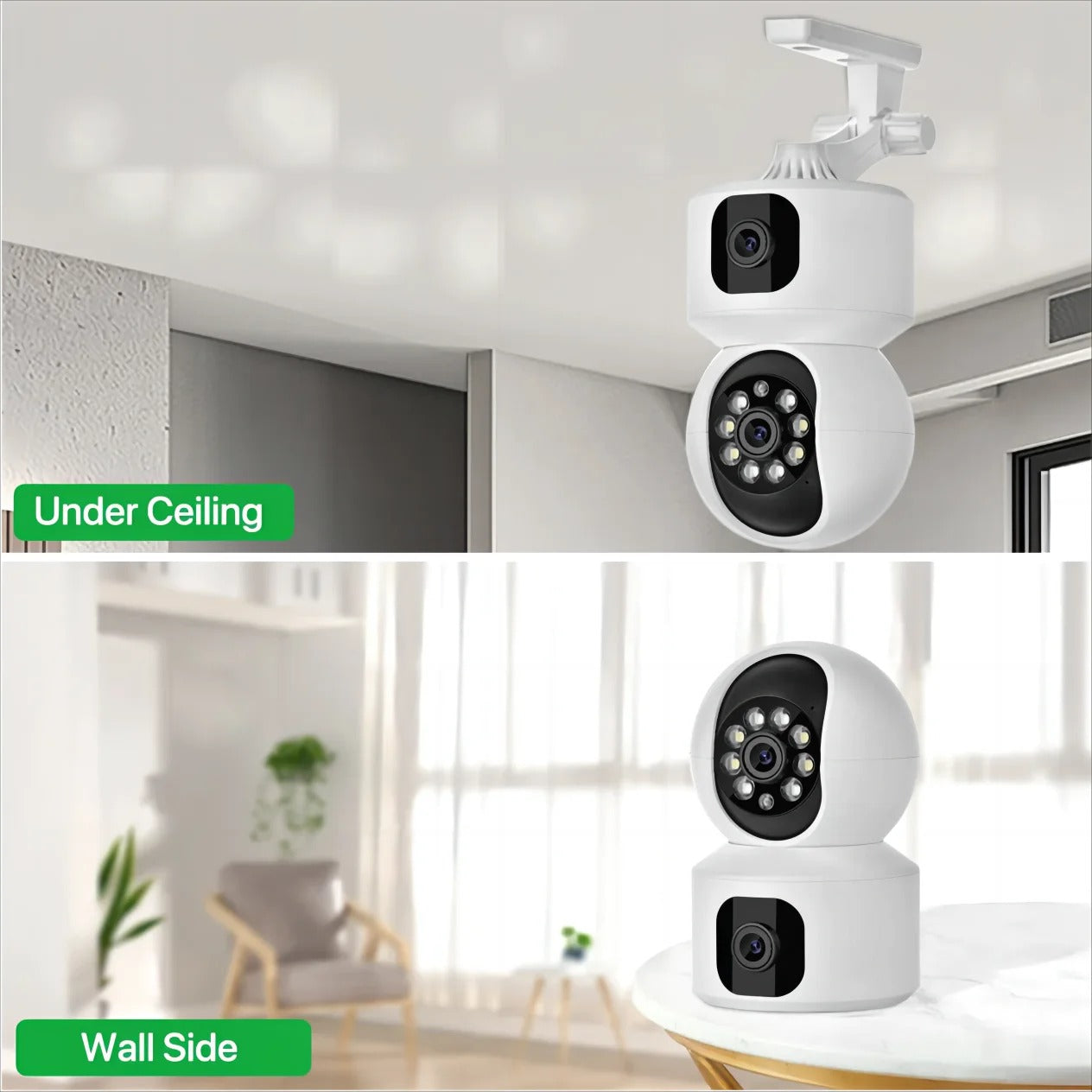 Tuya 8MP Dual Lens WiFi IP Camera – Baby Monitor, Color Night Vision, Human Auto Tracking, Smart Home Security