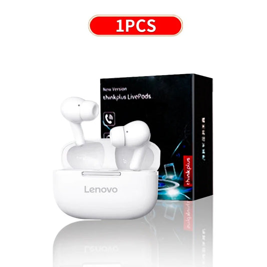 Original ThinkPlus Wireless Earphones – Bluetooth In-Ear Headphones, HiFi Stereo Sound, Touch Control, Built-in Mic