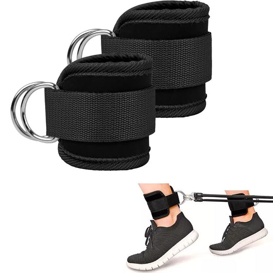 Paar Gym Straps Übung Knöchel Manschette Doppel D Ring Gewichtheben Kabel Befestigung